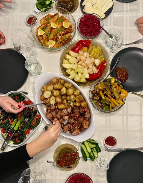service with silverware and glass stemware for a party. High quality photo