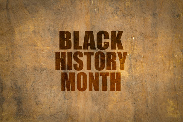 Black History Month - word abstract on handmade bark paper