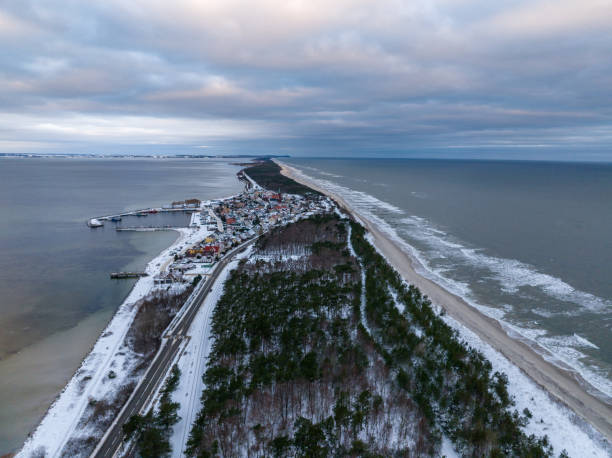 istock Hel Peninsula in winter. Drone shot. 2195337987