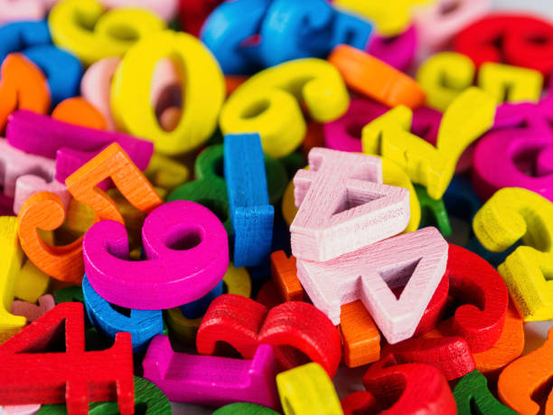 istock Bright numbers on a neutral background, creating an eye-catching visual effect for design and educational materials. 2195338822