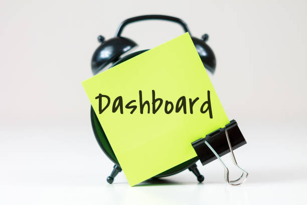 istock Dashboard inscription on paper with alarm clock 2195341831