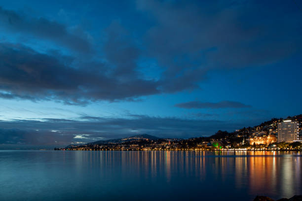 istock Peaceful night in Montreux 2195342056