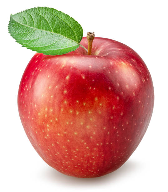 istock Ripe red apple with yellow spots on white background. File contains clipping path. 2195351985
