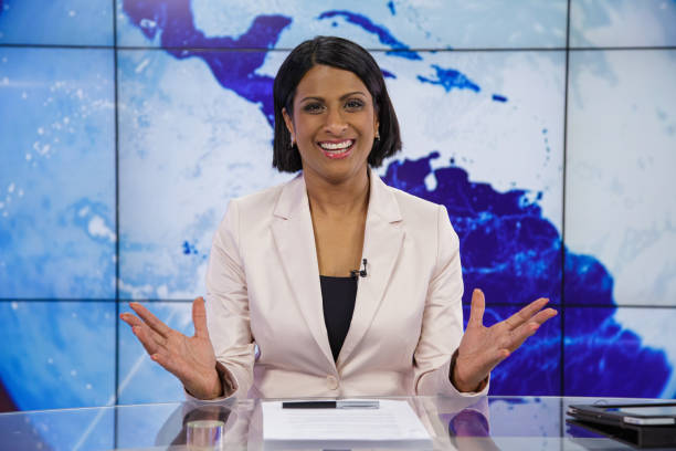 istock Female news anchor 2195355368