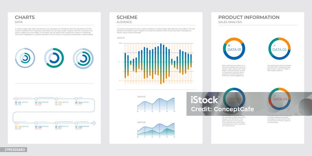 Project Visual Chart Modern Project Charts Finance Elements Vector Illustration Stock ...