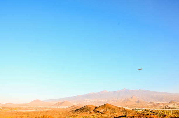 istock A clear blue sky with a mountain range in the background 2195358873