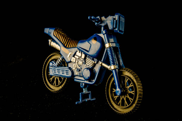 istock A blue motorcycle with a black seat and a black headlight 2195358913