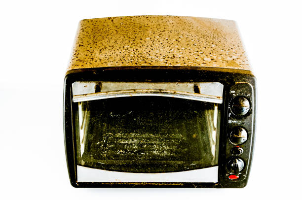 istock An old oven with a black interior and a white exterior 2195358930