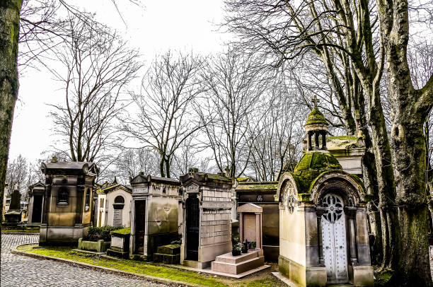 istock Cemetery with a few graves and a small church 2195359011