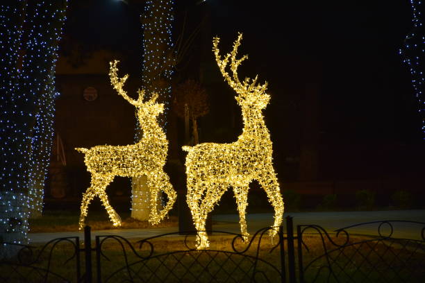 istock Christmas deer as a New Year's city decoration. 2195360399