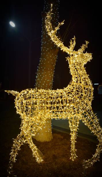 istock Christmas deer as a New Year's city decoration. 2195361069