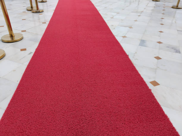 istock Elegant program venue entrance with red carpet 2195361179