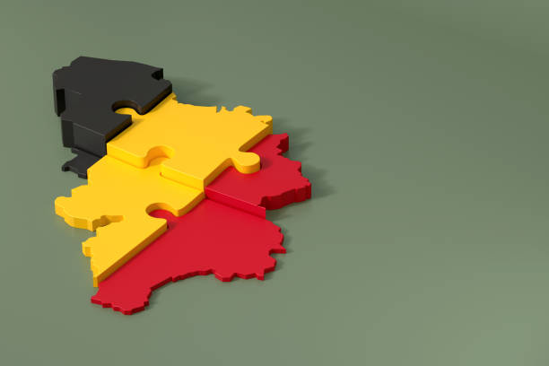 istock Belgium puzzle map with national flag colors forming country shape 2195361299