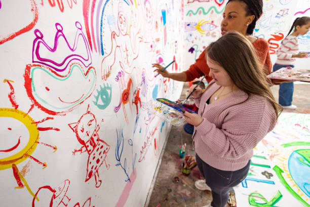 istock Colorful Mural Painting in School 2195363596