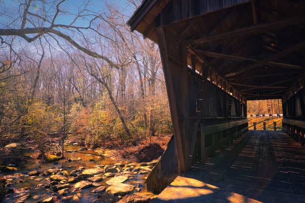 istock Pisgah Covered Bridge Juxtaposition 2195375020