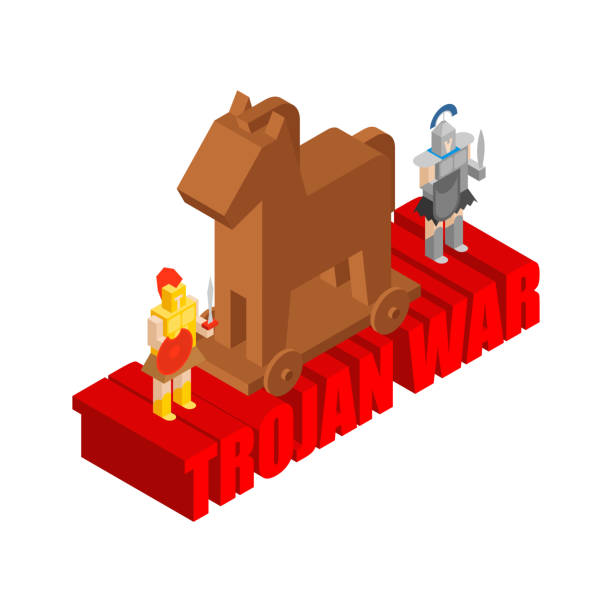 istock Trojan War. Wars of Ancient Greece. Trojans and Danaans soldiers 2195388422