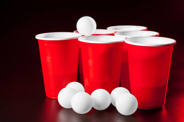 istock Cups for game Beer Pong on the table. creative photo. 2195391662