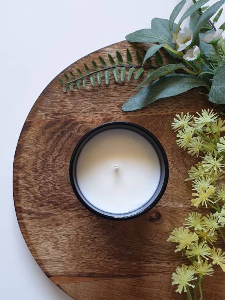 istock Soy candle with flowers 2195392951