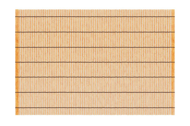 istock Top View of Food Bamboo Makisu Mat. 3d Rendering 2195397369