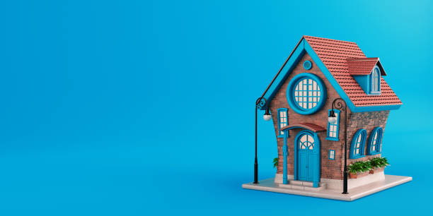 istock Cute Cartoon Stylized Red Brick House. 3d Rendering 2195397415