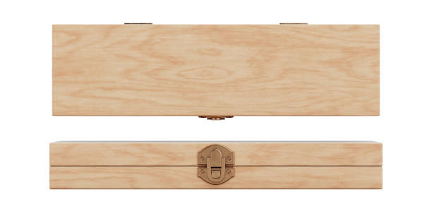 Wooden chisels box on a table.