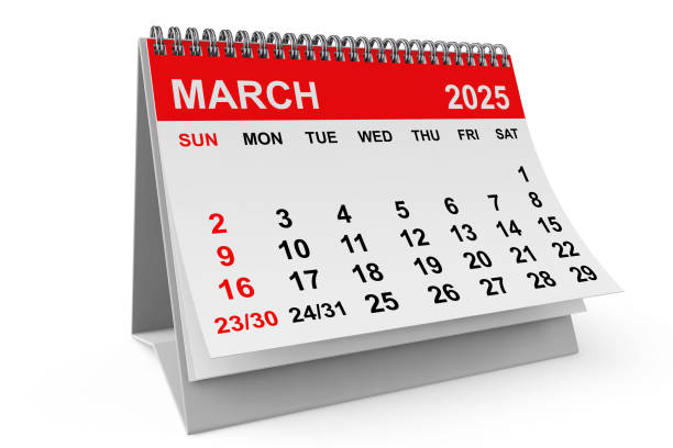 istock 2025 Year March Calendar. 3d rendering 2195397494