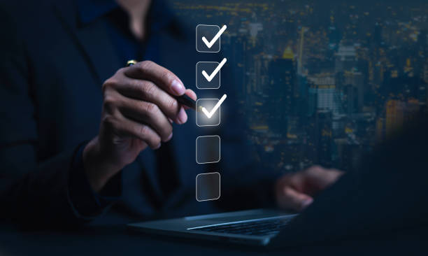 istock The technology business quality audit checklist uses an online concept with a document format and a controllable safety survey. 2195399895