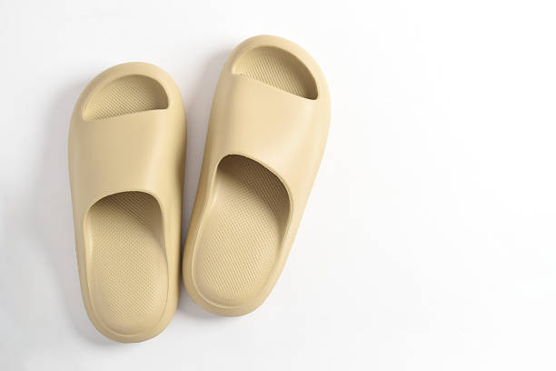 istock A pair of rubber slippers on white background 2195405693