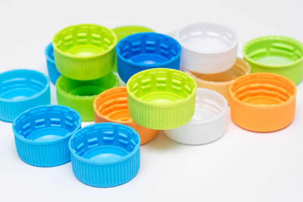 Close up of bottle caps