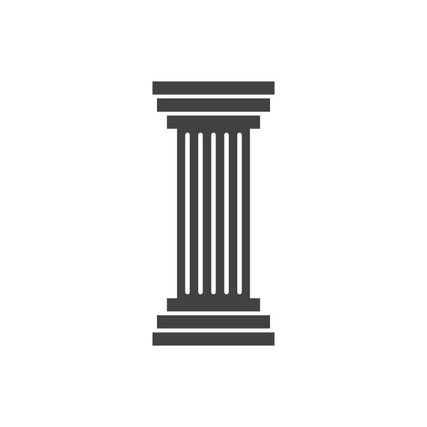 stockillustraties, clipart, cartoons en iconen met pillar logo icon - architectonische zuil