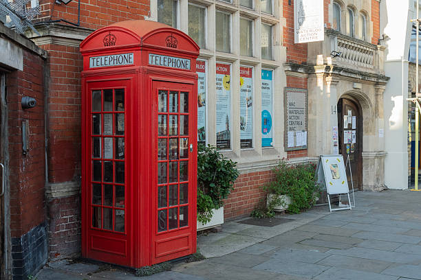 London, Uk - October 19, 2024 - Traditional red telephone booth in London