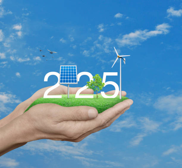 istock Happy new year 2025 ecology saving power and energy concept 2195411666