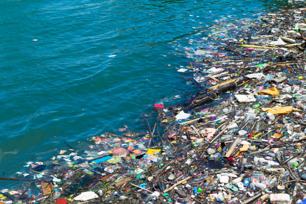 a lot of plastic and other debris on the surface of the sea, environmental pollution a lot of plastic and other debris on the surface of the sea, environmental pollution. plastic marine life stock pictures, royalty-free photos & images