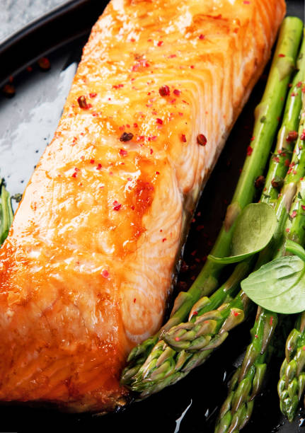 istock Baked salmon with asparagus 2195412972