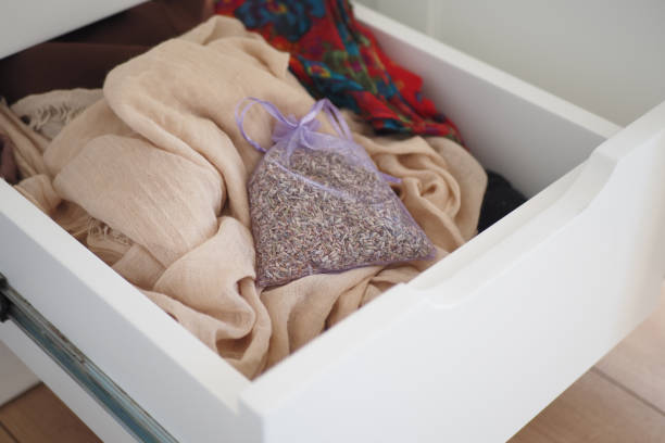 istock Using a Lavender Sachet in a Clothing Drawer is an excellent way to ensure Freshness 2195414578