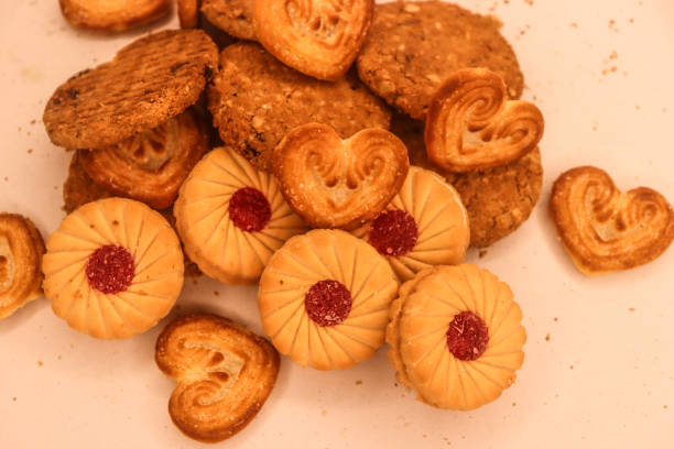 istock Three different types of delicious crunchy biscuits in very beautiful design 2195415313