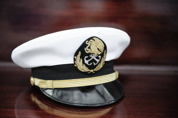 istock Naval Officer's Cap on Polished Wood 2195418322