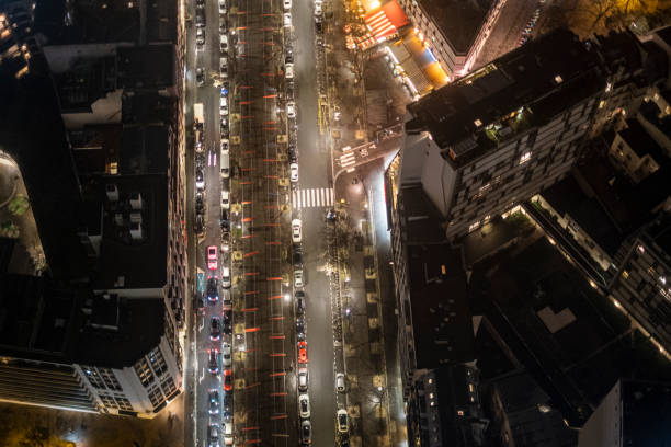 istock Paris street with nighttime car traffic. 2195420680