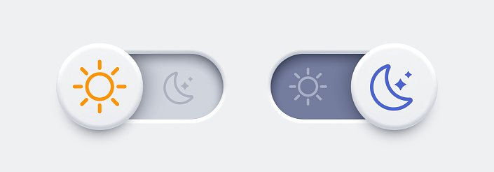 Dark Mode And Light Mode Toggle Switch Buttons Day And Night Mode ...