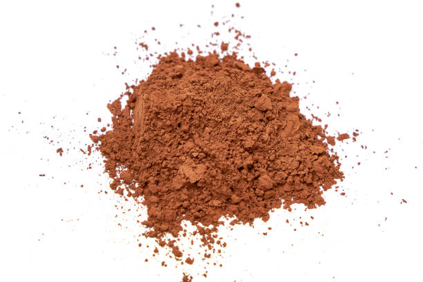 istock Top view of Cocoa powder scattered isolated on white background. 2195425483