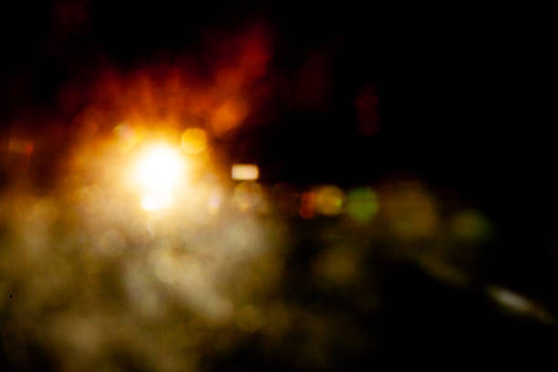 Sun flare on the black background