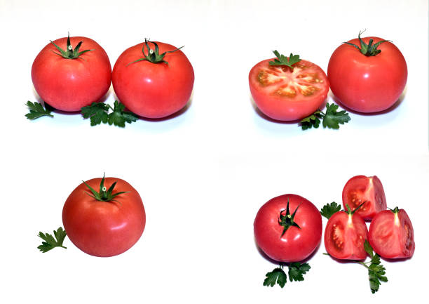 A colorful and surreal photo collage that transforms ordinary tomatoes into an electrifying visual experience. Featuring overlapping layers of bright magenta, green, and cyan tones, the composition evokes a retro psychedelic aesthetic while keeping a playful, organic structure.