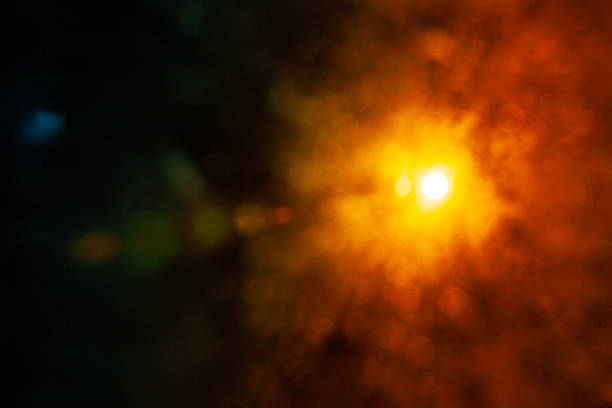 Sun flare on the black background
