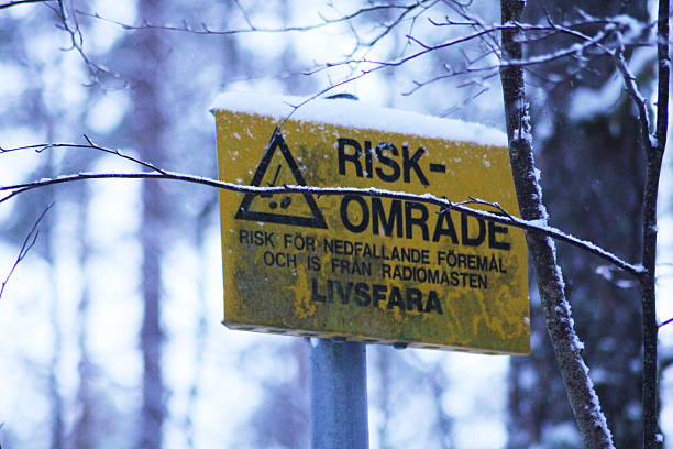 istock A Swedish sign warning that things can fall down from above in the area 2195430783