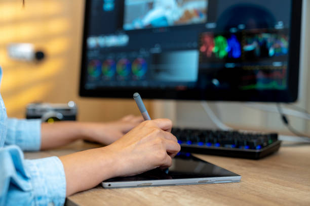 istock A freelance graphic designer working on video editing at home 2195431446