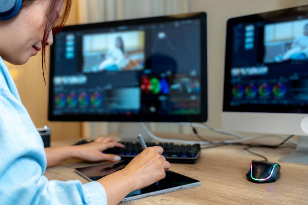 istock A freelance graphic designer working on video editing at home 2195431447