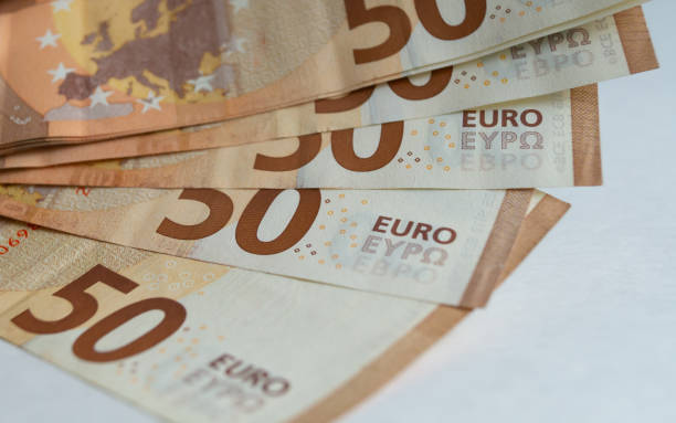 istock Euro banknotes close-up. 50 euro close-up. (currency of the European Union). 2195432827