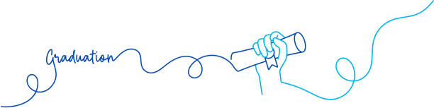 istock Continuous Line Drawing of Graduation Icon. Hand Drawn Symbol Vector Illustration. 2195434751