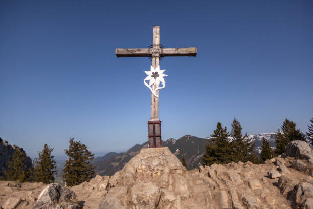 istock Summit cross at Heuberg mountain tour in springtime 2195441908