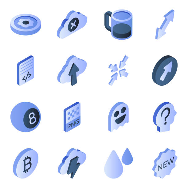 Set of Sports Flat Isometric Icons Flat isometric icons set can have miscellaneous uses depending upon requirements and theme of the project. An amazing set to grab. pac man vector stock illustrations